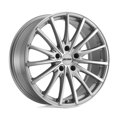 Petrol P3A 5X112 17X8 +32 SILVER W/ MACHINED CUT FACE