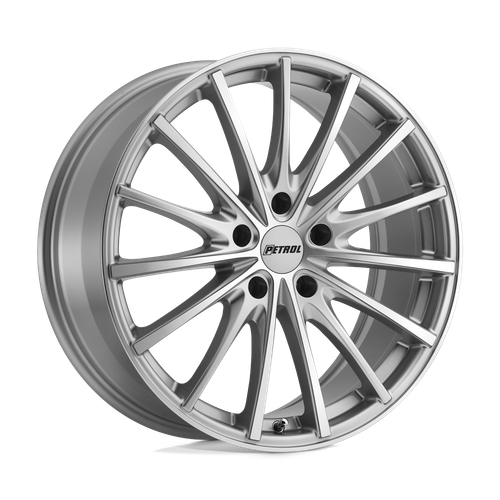 Petrol P3A 5X112 17X8 +40 SILVER W/ MACHINED CUT FACE