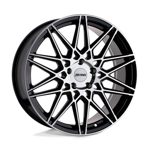 Petrol P3C 5X110 17X8 +40 GLOSS BLACK W/ MACHINED FACE