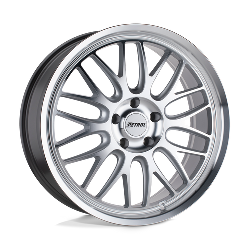 Petrol P4C 5X120 17X8 +35 SILVER W/ MACHINED FACE & LIP