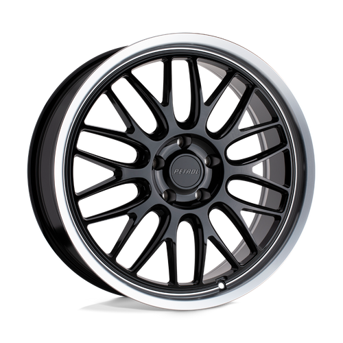 Petrol P4C 5X110 17X8 +40 GLOSS BLACK W/ MACHINED CUT LIP