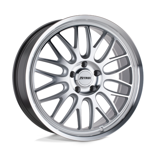 Petrol P4C 5X112 17X8 +40 SILVER W/ MACHINED FACE & LIP