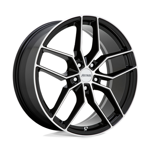Petrol P5C 5X114.3 17X8 +40 GLOSS BLACK W/ MACHINED FACE