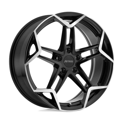 Petrol P1A 5X108 18X8 +40 GLOSS BLACK W/ MACHINED CUT FACE
