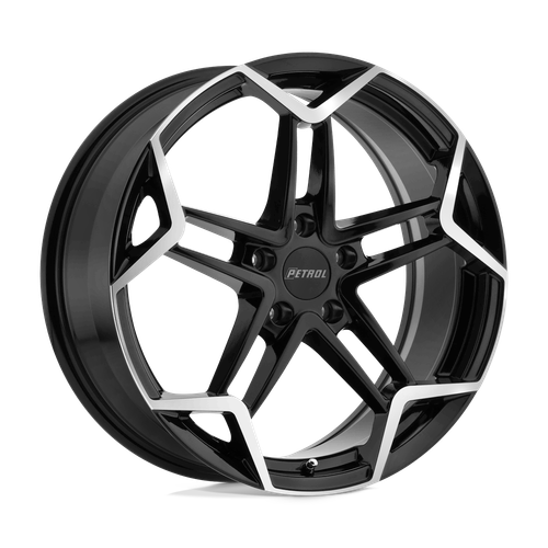 Petrol P1A 5X114.3 19X8 +40 GLOSS BLACK W/ MACHINED CUT FACE