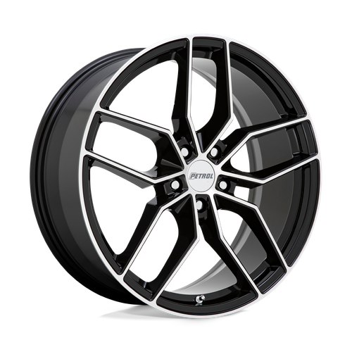 Petrol P5C 5X115 19X8 +40 GLOSS BLACK W/ MACHINED FACE