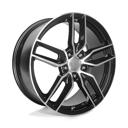 Performance Replicas PR160 5X120.65 19X10 +56 GLOSS BLACK WITH MACHINED SPOKES