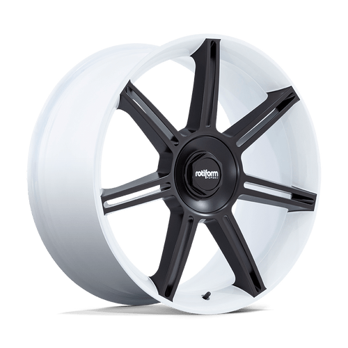 Rotiform 1PC FRA 5X130 22X12 +60 GLOSS WHITE WITH MATTE BLACK SPOKES