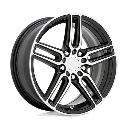 Ruff NITRO 5X100/5X114.3 17X7.5 +38 GLOSS BLACK W/ MACHINED FACE