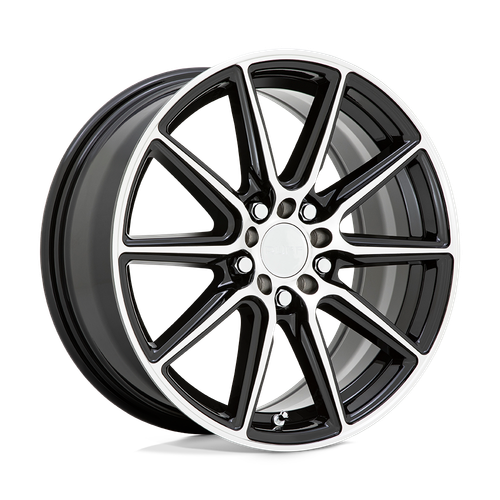 Ruff THROTTLE 5X112/5X120 17X7.5 +38 GLOSS BLACK W/ MACHINED FACE