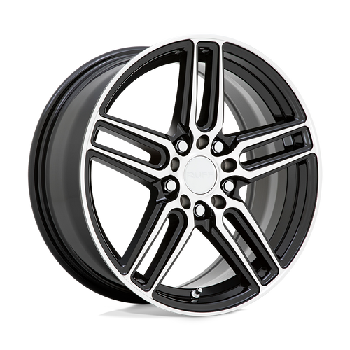 Ruff NITRO 5X112/5X120 18X8 +38 GLOSS BLACK W/ MACHINED FACE