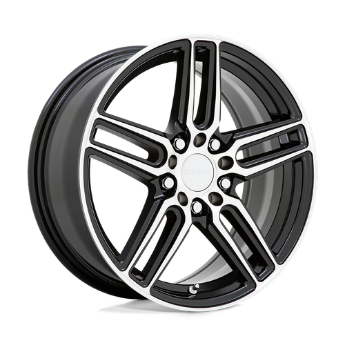 Ruff NITRO 5X108/5X114.3 18X8 +38 GLOSS BLACK W/ MACHINED FACE