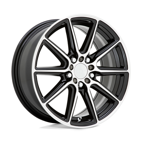 Ruff THROTTLE 5X112/5X120 18X8 +38 GLOSS BLACK W/ MACHINED FACE
