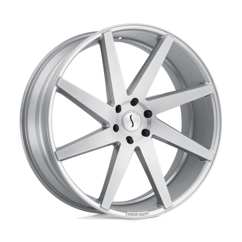 Status BRUTE 6X139.7 22X9.5 +15 SILVER W/ BRUSHED MACHINED FACE