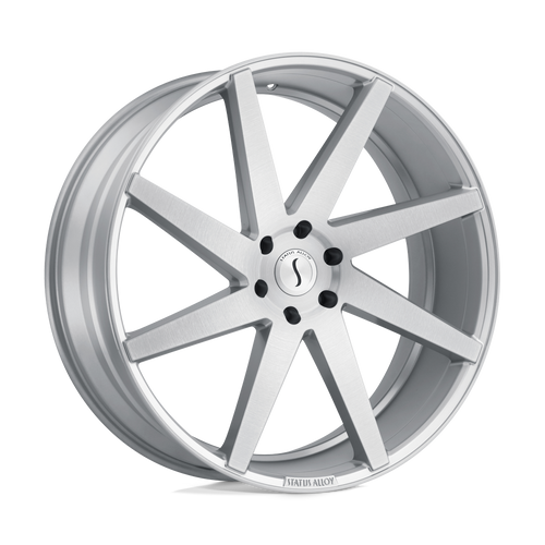 Status BRUTE 5X114.3 22X9.5 +30 SILVER W/ BRUSHED MACHINED FACE