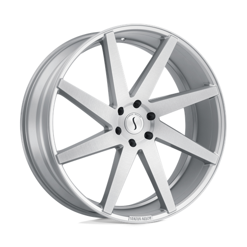 Status BRUTE 5X120 22X9.5 +30 SILVER W/ BRUSHED MACHINED FACE