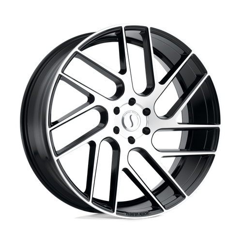 Status JUGGERNAUT 5X120 22X9.5 +30 GLOSS BLACK W/ MACHINED FACE