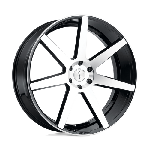 Status JOURNEY 5X115 22X9.5 +15 GLOSS BLACK W/ MACHINED FACE
