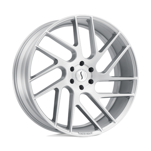 Status JUGGERNAUT 5X115 24X9.5 +15 SILVER W/ BRUSHED MACHINED FACE