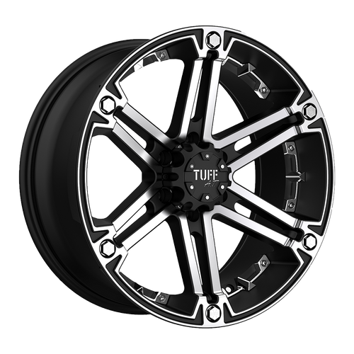 Tuff T01 5X139.7 15X8 -13 FLAT BLACK W/ MACHINED FACE