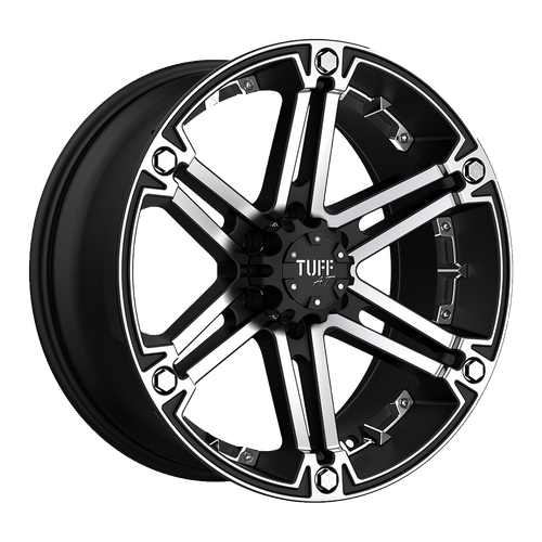 Tuff T01 5X114.3/5X127 17X8 +20 FLAT BLACK W/ MACHINED FACE