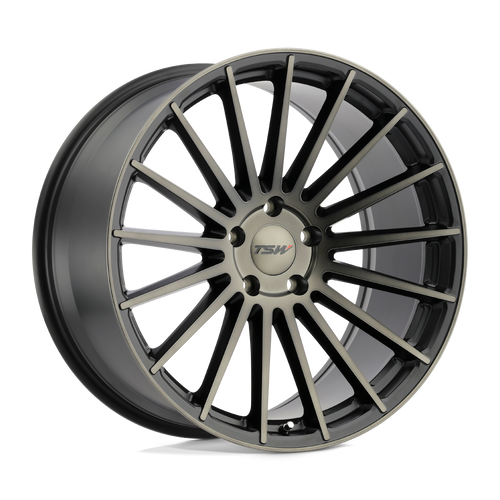 TSW LUCO 5X108 17X8 +40 MATTE BLACK W/ MACHINE FACE & DARK TINT