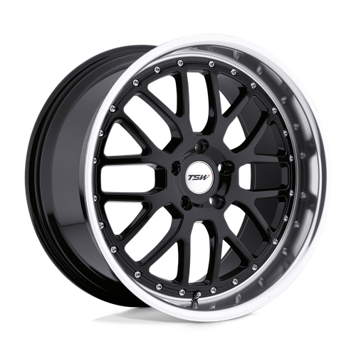 TSW VALENCIA 5X114.3 18X8 +40 GLOSS BLACK W/ MIRROR CUT LIP