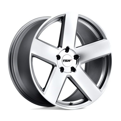 TSW BRISTOL 5X100 18X8.5 +35 SILVER W/ MIRROR-CUT FACE