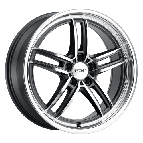 TSW SUZUKA 5X108 18X8.5 +42 GLOSS GUNMETAL W/ MIRROR CUT FACE & LIP
