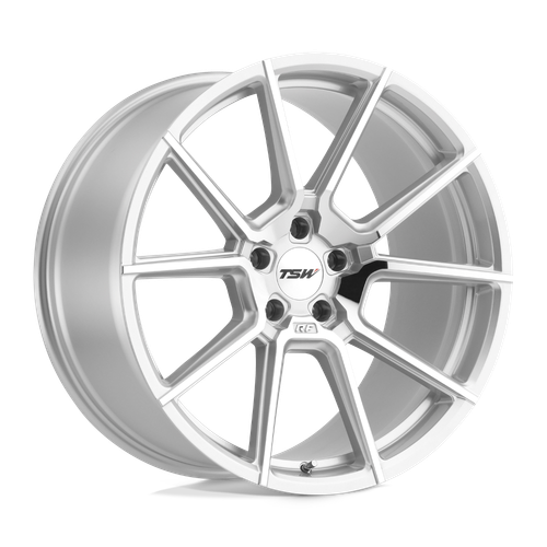 TSW CHRONO 5X108 20X8.5 +40 SILVER W/ MIRROR CUT FACE