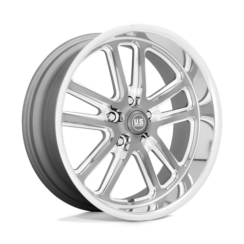 US Mag 1PC U130 BULLET 5X120.65 18X9.5 +1 TEXTURED GUN METAL WITH MILLED EDGES