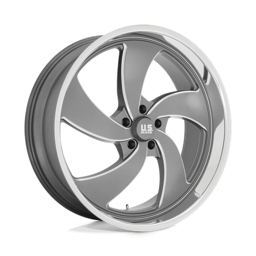 US Mag 1PC U133 DESPERADO 5X127 24X10 +5 ANTHRACITE MILLED DIAMOND CUT MILLED