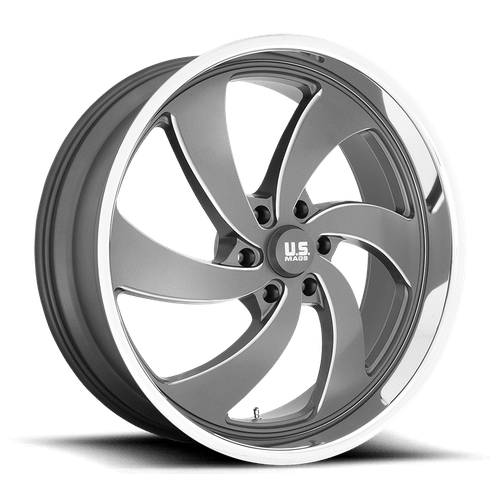 US Mag 1PC U133 DESPERADO 6X139.7 24X10 +25 ANTHRACITE MILLED DIAMOND CUT MILLED