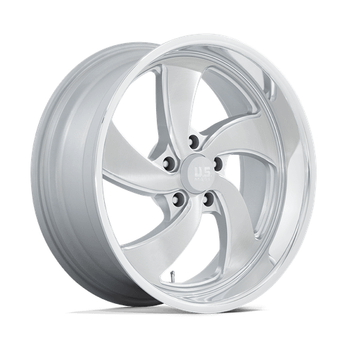 US Mag 1PC U134 DESPERADO 5X120.65 20X9.5 +1 SILVER BRUSHED FACE MILLED DIAMOND CUT MILLED