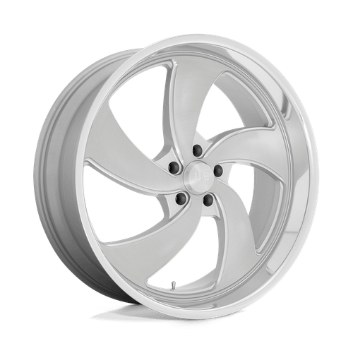 US Mag 1PC U134 DESPERADO 5X127 24X10 +5 SILVER BRUSHED FACE MILLED DIAMOND CUT MILLED