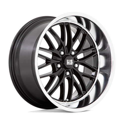 US Mag 1PC U138 SANTA CRUZ 5X120.65 20X8.5 +6 GLOSS BLACK WITH DIAMOND CUT LIP wheel for 2012 Chevrolet Corvette