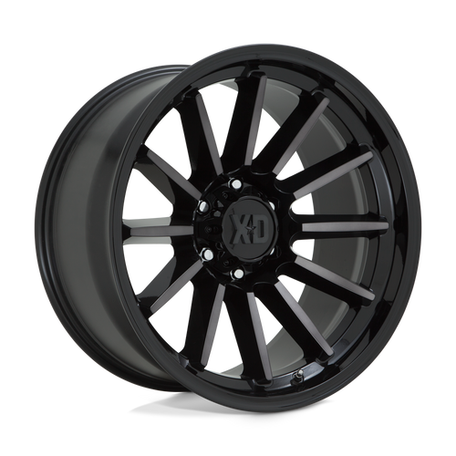 XD XD855 LUXE 5X150 20X9 +18 GLOSS BLACK MACHINED WITH GRAY TINT