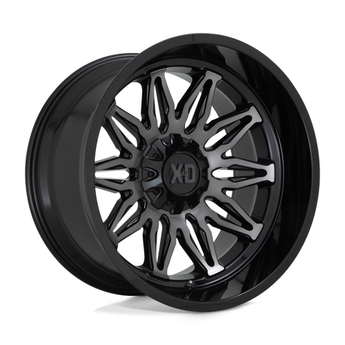 XD XD859 GUNNER 5X127/5X139.7 22X12 -44 GLOSS BLACK MACHINED WITH GRAY TINT