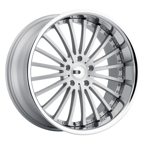 XO NEW YORK 5X130 20X8.5 +15 MATTE SILVER W/ BRUSHED FACE & STAINLESS STEEL LIP