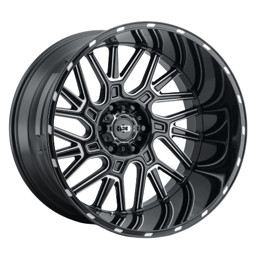 Vision Off-Road 404 Brawl 8x165.1 22x14-76 Gloss Black Milled Spoke wheel for 2021 Ram 3500