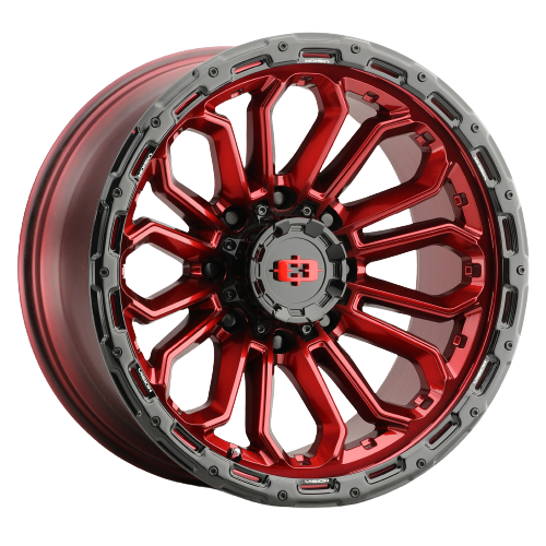 Vision Off-Road 405 Korupt 8x165.1 17x9-12 Gloss Red w/Gloss Black Lip wheel for 1980 Gmc K3500
