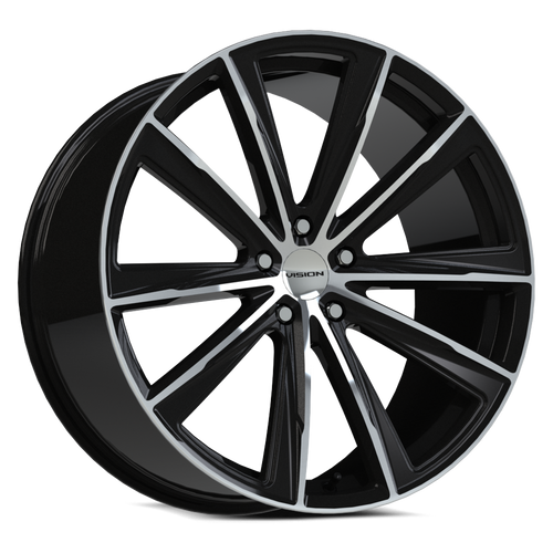 Vision Street-Designs 471 Splinter 5x114.3 20x9+38 Gloss Black Machined Face
