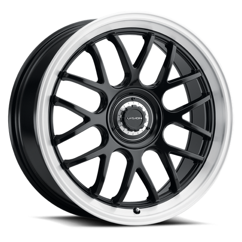 Vision Street-Designs 478 Alpine 5x4.25 20x8.5+35 Gloss Black Brushed Lip