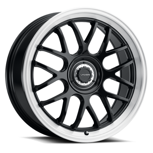 Vision Street-Designs 478 Alpine 5x4.25 17x8+38 Gloss Black Brushed Lip