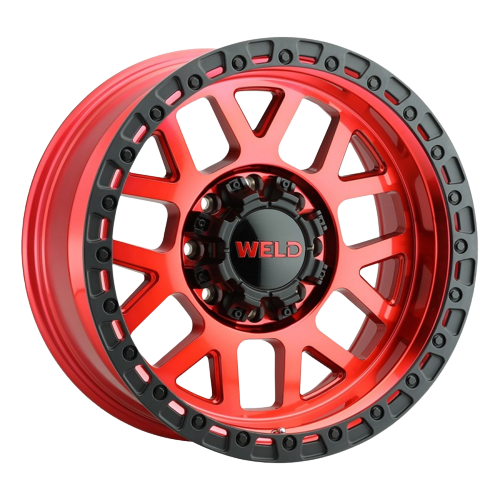 WELD Off-Road Cinch Beadlock 6x135 17x9 -12 Candy RED / RED Ring