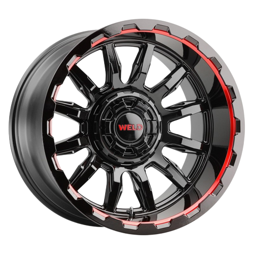 WELD Off-Road Gauntlet 6x135 20x10 -18 Gloss Black/MilledRED