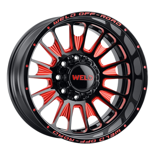 WELD Off-Road Scorch 8x165.1 20x10 -18 Gloss Black/Milled RED