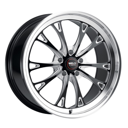 WELD Performance Belmont Drag 5x114.3 18x10 +50 Gloss Black/Milled Diamond Cut Lip