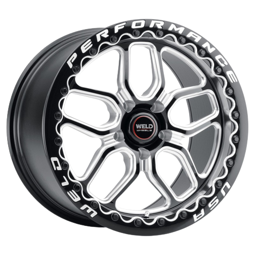WELD Performance Laguna Beadlock 5x115 17x10 +30 Gloss Black/Milled Diamond Cut Lip
