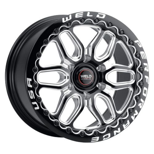 WELD Street Performance Laguna 6 Beadlock 6x127 20x11 +36 Gloss Black/Milled Diamond Cut Lip